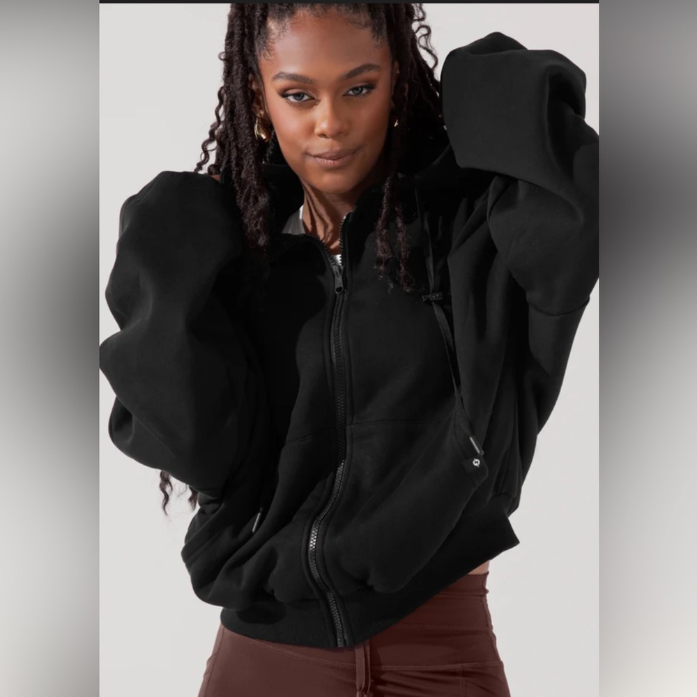 Popflex Zip Cloud Hoodie - Black
